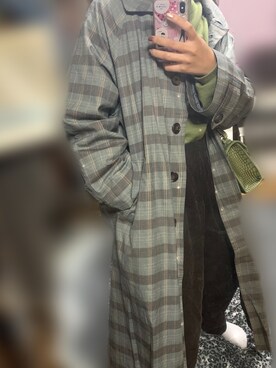 「kutir（クティール）のアイテム（ステンカラーコート）」を使った、ponyoonさん（レディース・162cm）の冬コーディネート