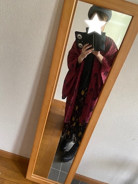 「きものコーディネート」｜「アイテム（帽子）」を使った、Hashi☆さん（レディース・158cm）の冬コーディネート