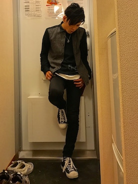 Mutsumi Iwasakiさん（メンズ・170cm）の夏コーディネート