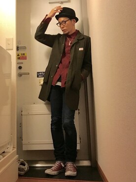「アイテム（その他アウター）」を使った、Mutsumi Iwasakiさん（メンズ・170cm）の秋コーディネート