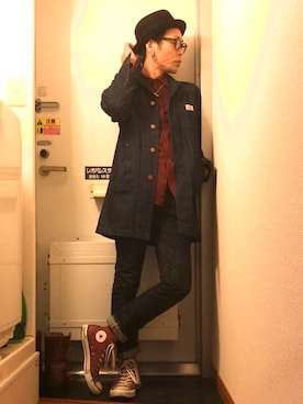 「coen（コーエン）のアイテム（その他アウター）」を使った、Mutsumi Iwasakiさん（メンズ・170cm）の秋コーディネート