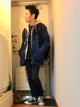 「JAPAN BLUE JEANS」｜Mutsumi Iwasakiさん（メンズ・170cm）の冬コーディネート