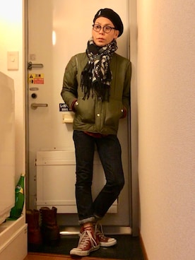 「JAPAN BLUE JEANS」｜Mutsumi Iwasakiさん（メンズ・170cm）の冬コーディネート
