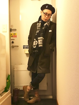 「coen（コーエン）のアイテム（その他アウター）」を使った、Mutsumi Iwasakiさん（メンズ・170cm）の冬コーディネート