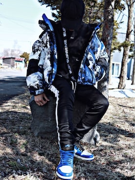「Jordan」｜「アイテム（ダウンジャケット/コート）」を使った、Ryoさん（メンズ・172cm）の春コーディネート