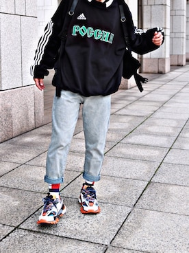 「vetements」｜「アイテム（スウェット）」を使った、Ryoさん（メンズ・172cm）の秋コーディネート