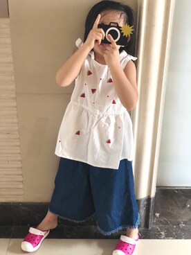 「CROSS（クロス）のアイテム」を使った、Imenさん（キッズ・120cm）の春コーディネート