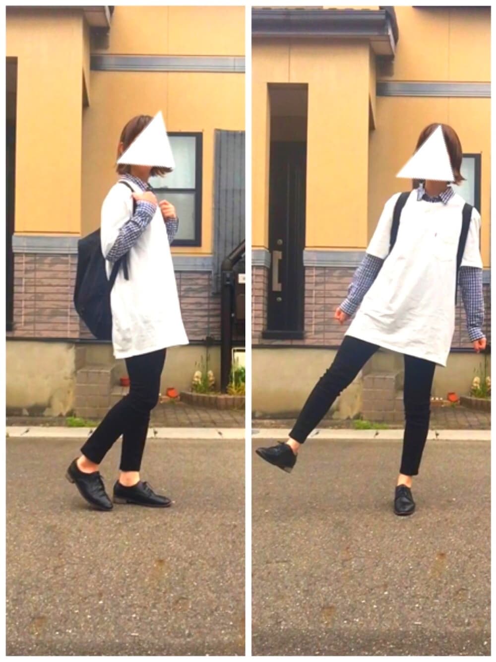 「プチプラ、シンプルコーデ、シャツスタイル」｜「Levi'sのMFO クラシックポケットTシャツ WHITESMOKE（Tシャツ/カットソー、ホワイト系）」を使った、m.m.さん（レディース・157cm）の春コーディネートの1枚目の写真