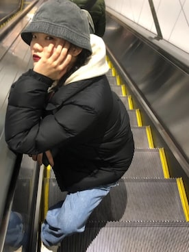 「northface（ノースフェイス）のアイテム（ダウンジャケット/コート）」を使った、c.peijingさん（レディース・161cm）の冬コーディネート