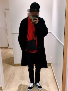 「N.HOOLYWOOD（N.ハリウッド）のアイテム（キャップ）」を使った、ケイさん（メンズ・178cm）の冬コーディネート