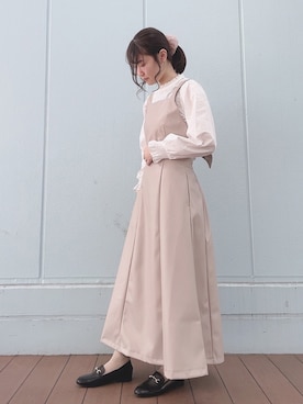 「フェイクレザー」｜「アイテム（オールインワン・サロペット）」を使った、Ami◡̈さん（レディース・163cm）の冬コーディネート