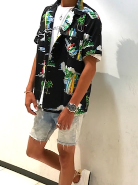 「GOSTAR DE FUGA（ゴスタール ジフーガ）のアイテム（シューズ）」を使った、🌺さん（メンズ・178cm）の夏コーディネート