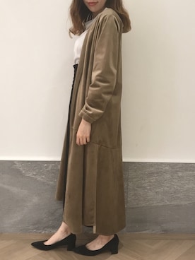 「ロングガウン」｜「アイテム（その他アウター）」を使った、omori  mihoさん（レディース・162cm）の秋コーディネート