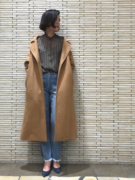 「MAISON DE REEFUR（メゾンドリーファー）のアイテム（その他アウター）」を使った、HARUKA ABEさん（レディース・169cm）の冬コーディネート