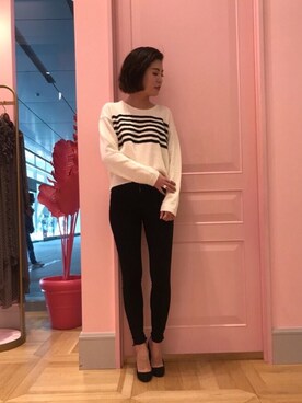 「Current/Elliott（カレントエリオット）のアイテム」を使った、HARUKA ABEさん（レディース・169cm）の冬コーディネート