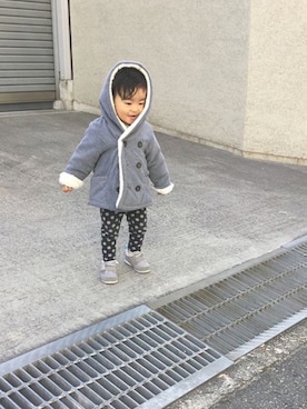 「キッズファッション」｜「アイテム（ムートンコート）」を使った、Sotaさん（キッズ・80cm）の冬コーディネート
