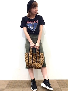 「オリエンタルトラフィック」｜「アイテム（ハンチング/ベレー帽）」を使った、ORiental TRaffic大高さん（レディース・160cm）の秋コーディネート