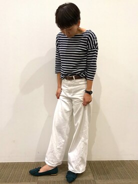 「アイテム（ローファー、グリーン系）」を使った、ORiental TRaffic大高さん（レディース・160cm）の秋コーディネート