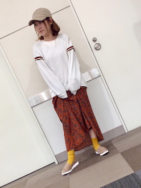 「ソックス」｜「アイテム（スリッポン）」を使った、ORiental TRaffic大高さん（レディース・160cm）の春コーディネート