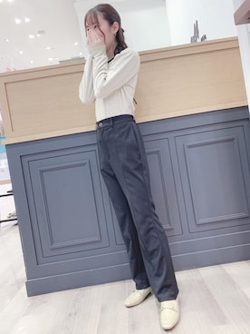 「アイテム（ローファー、グリーン系）」を使った、ORiental TRaffic大高さん（レディース・160cm）の春コーディネート