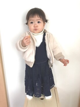 「おとなコーデ」｜「アイテム（ブルゾン）」を使った、あんぷさん（キッズ・70cm）の冬コーディネート