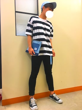 「Right-on（ライトオン）のアイテム（クラッチバッグ）」を使った、Shunさん（メンズ・178cm）の春コーディネート
