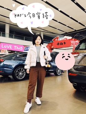 「アイテム（キーケース/キーアクセサリー、イエロー系）」を使った、地坪線上的鱼さん（レディース・152cm）の冬コーディネート