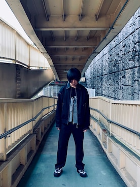 「tk.TAKEO KIKUCHI（ティーケータケオキクチ）のアイテム（スウェット）」を使った、ryomktさん（メンズ・169cm）の冬コーディネート