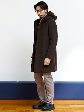 「フードコート」｜「アイテム（その他シューズ）」を使った、hiroshiさん（メンズ・173cm）の冬コーディネート