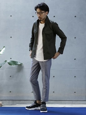 「MEN'S MELROSE（メンズメルローズ）のアイテム（その他パンツ）」を使った、hiroshiさん（メンズ・173cm）の夏コーディネート