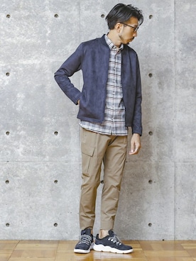 「MEN'S MELROSE（メンズメルローズ）のアイテム（カーディガン/ボレロ）」を使った、hiroshiさん（メンズ・173cm）の秋コーディネート