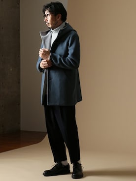 「フードコート」｜「アイテム（スラックス）」を使った、hiroshiさん（メンズ・173cm）の秋コーディネート