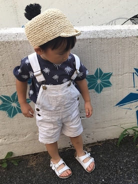 「petit main（プティマイン）のアイテム（その他）」を使った、yukiiiiさん（キッズ・90cm）の夏コーディネート