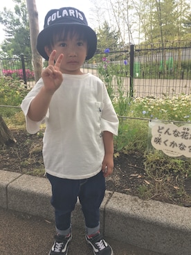 「smoothy」｜「アイテム（Tシャツ/カットソー）」を使った、yukiiiiさん（キッズ・90cm）の春コーディネート