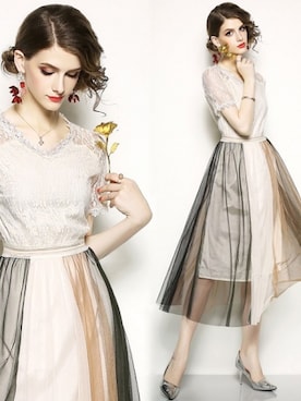 「Vネック」｜liberselectさん（レディース・160cm）の秋コーディネート