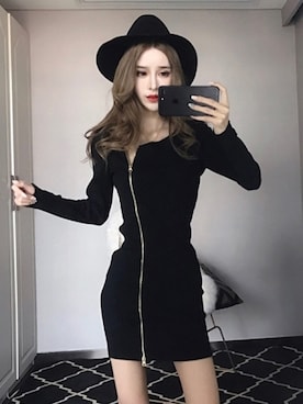 「フロントジッパー」｜liberselectさん（レディース・160cm）の冬コーディネート