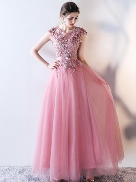 「アイテム（ドレス、ピンク系）」を使った、liberselectさん（レディース・160cm）の春コーディネート