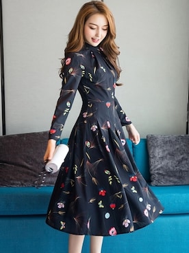 「ロングドレス」｜「アイテム（ワンピース）」を使った、liberselectさん（レディース・160cm）の春コーディネート