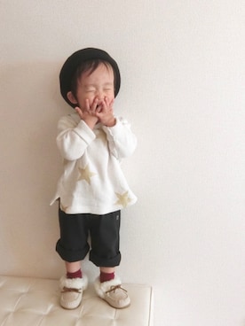 「kladskap（クレードスコープ）のアイテム（パンツ）」を使った、KOA🐨さん（キッズ・80cm）の冬コーディネート