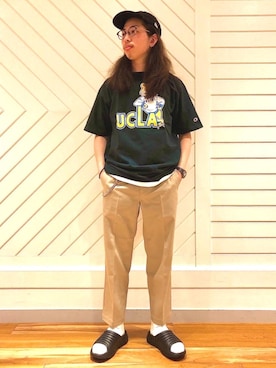 「HOKA ONEONE」｜AKIRA SAKAGUCHIさん（メンズ・168cm）の春コーディネート