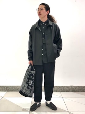 「RELAX」｜「アイテム（その他アウター）」を使った、AKIRA SAKAGUCHIさん（メンズ・168cm）の冬コーディネート