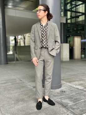 「☆柄シャツ」｜AKIRA SAKAGUCHIさん（メンズ・168cm）の春コーディネート