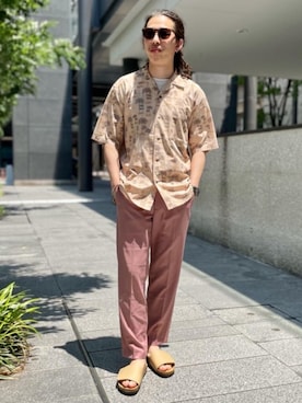 「☆柄シャツ」｜AKIRA SAKAGUCHIさん（メンズ・168cm）の春コーディネート