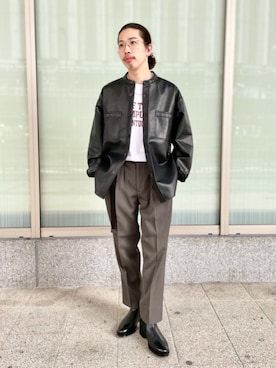 「BIG MAC（ビッグマック）のアイテム（ノーカラージャケット）」を使った、AKIRA SAKAGUCHIさん（メンズ・168cm）の夏コーディネート