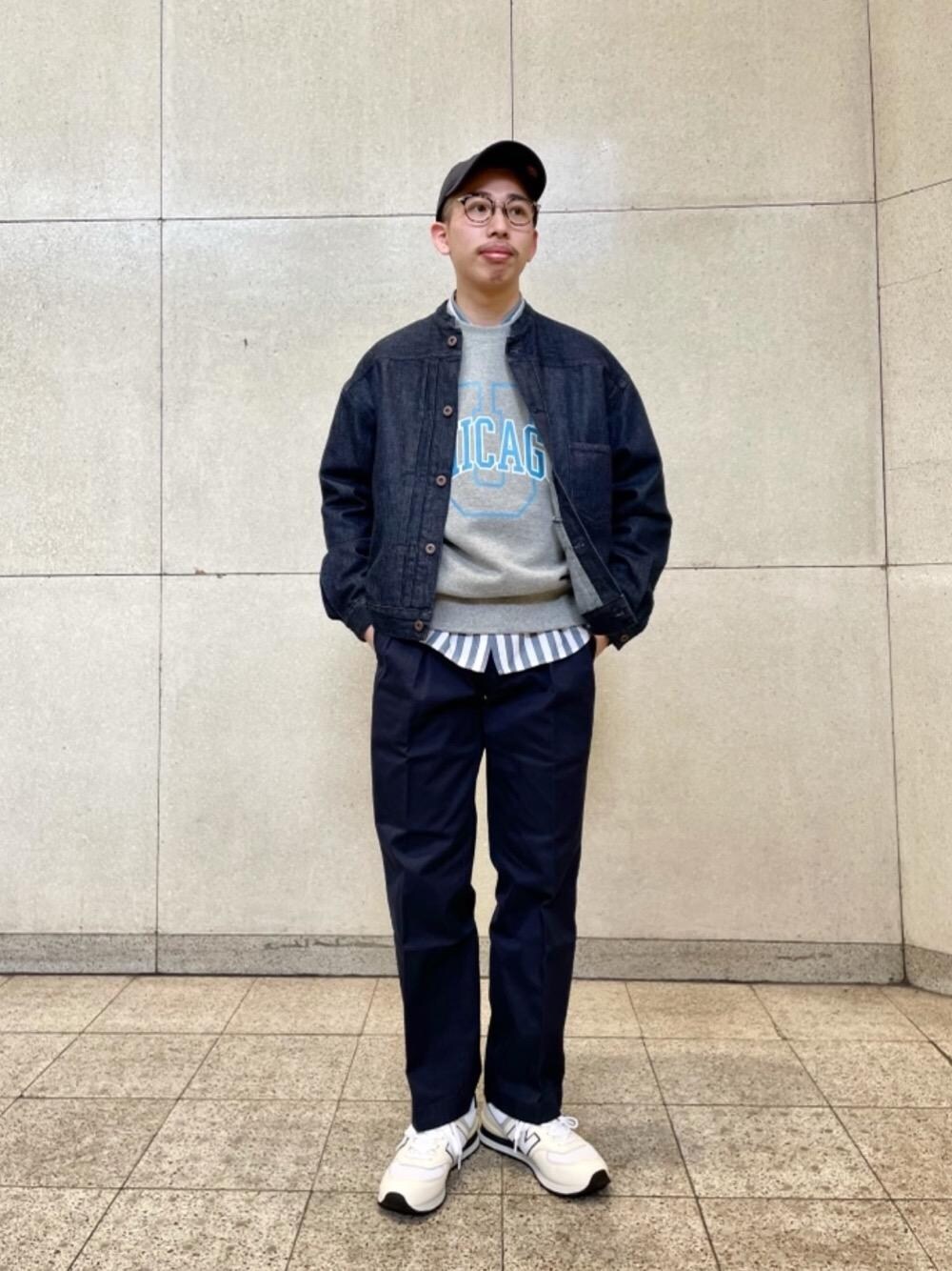 「スニーカー、トレンド、リラックス、ストリート、シャツ/ブラウス、Tシャツ/カットソー、ベーシック/トラッド、ハット/キャップ、ぱんつ、□Mお悩み別 / ほっそり」｜「green label relaxingのBC LEATHER メッシュベルト 30（ベルト、ブラック系）」を使った、AKIRA SAKAGUCHIさん（メンズ・168cm）の冬コーディネートの1枚目の写真