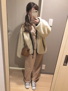 「アイテム（ブルゾン）」を使った、く る みさん（レディース・147cm・10代）の冬コーディネート