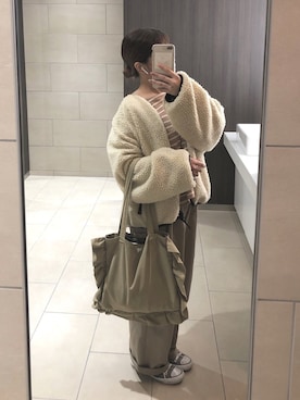 「アイテム（ブルゾン）」を使った、く る みさん（レディース・147cm・10代）の冬コーディネート