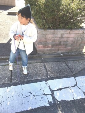 「アイテム（ミリタリージャケット）」を使った、sarraaanさん（キッズ・110cm）の冬コーディネート