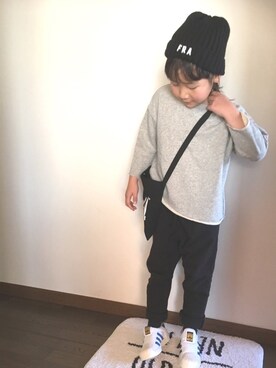 「b・ROOM（ビールーム）のアイテム（バッグ）」を使った、sarraaanさん（キッズ・110cm）の冬コーディネート