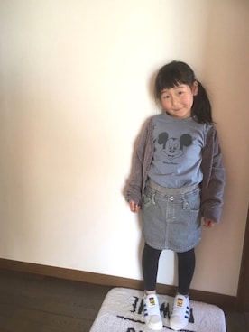 「アイテム（スカート）」を使った、sarraaanさん（キッズ・110cm）の春コーディネート